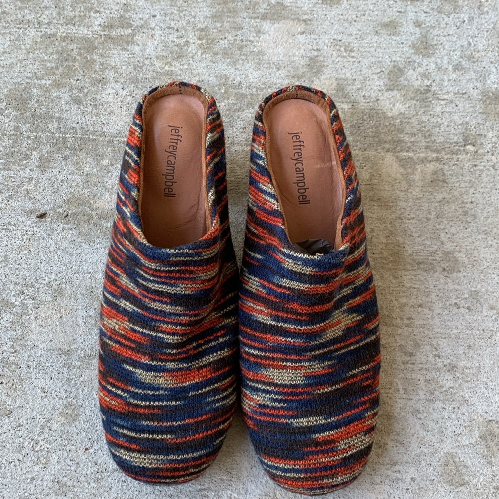 Jeffrey Campbell Yucca Striped Multi Colored Heeled Mules - Picture 3 of 16